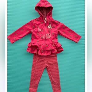 Nannette Pink and Brown Striped Toddler Outfit